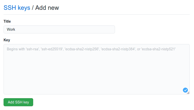 Add new SSH key on GitHub